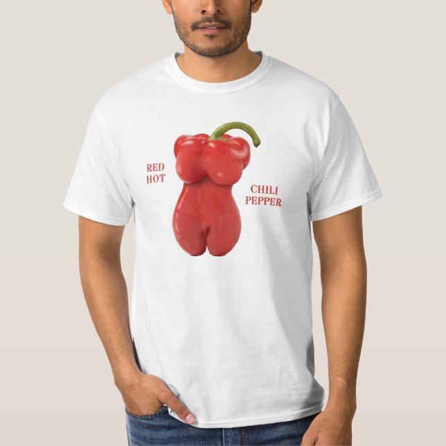 Rot - heißer Chili-Pfeffer T-Shirt (Vorderseite)