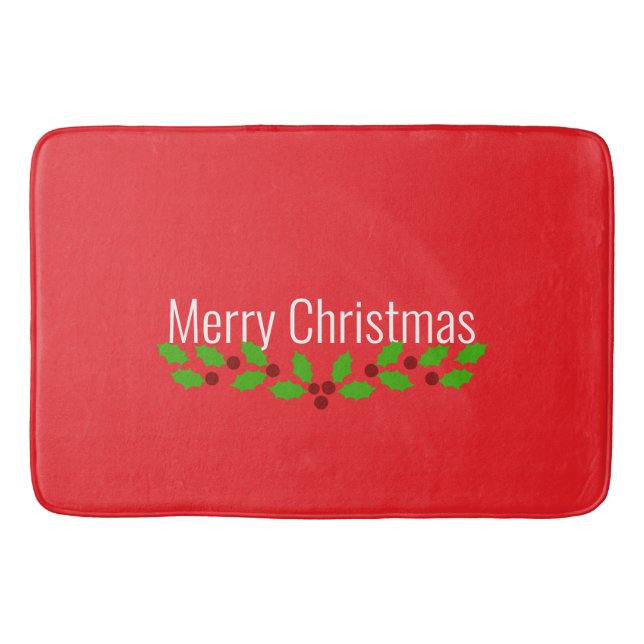 Rot, hellrot, Weihnachtsfarbe Badematte (Vorderseite)
