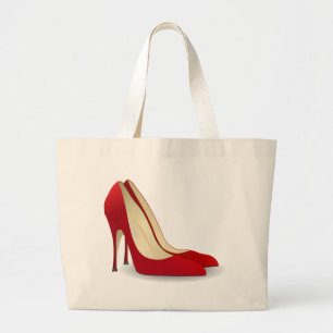 Rot-High-Heels Jumbo Stoffbeutel