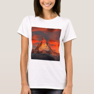 Rot-Himmel der Gebirgsschweiz Matterhorn Zermatt T-Shirt