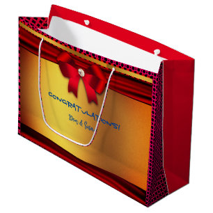 Rot - Hochzeitsfeier & Mehr - Große Geschenktasche Geschenktüte