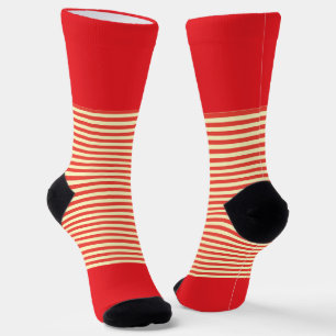 Rot + Horizontale Streifen Socken