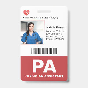 Rot Hospital Medical Employee Foto ID Abzeichen Ausweis