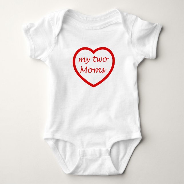 Rot, ich höre meine zwei Mamas Baby Strampler (Vorderseite)