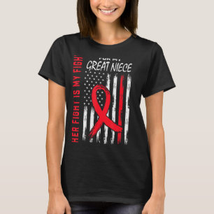 Rot ihr Kampf Große Nichte Herzkrankheit Bewusstse T-Shirt