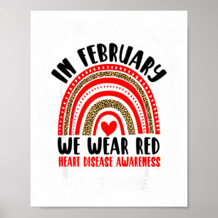 Rot Im Februar tragen wir Rot Herzkrankheit Bewuss Poster