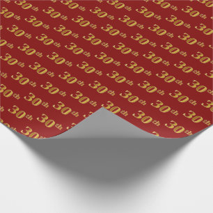 Rot, Imitat-Gold30. (dreißigstes) Ereignis Geschenkpapier