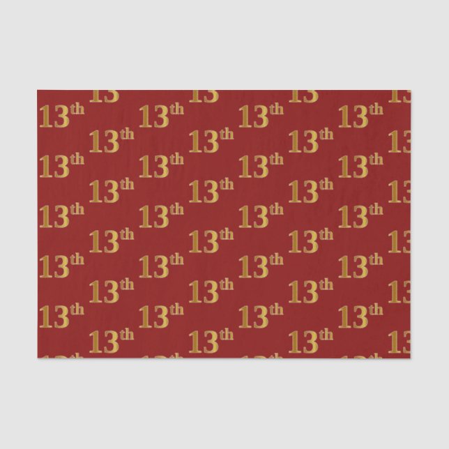 Rot, Imitate Gold 13. (Dreizehnte) Veranstaltung Seidenpapier (Vorderseite)