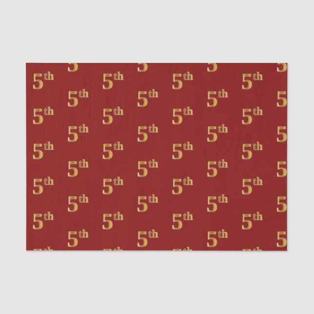 Rot, Imitate Gold 5. (Fünfte) Event Tissue Paper Seidenpapier (Vorderseite)