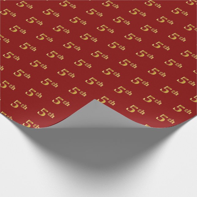 Rot, Imitate Gold 5. (Fünfte) Event-Umschlagpapier Geschenkpapier (Ecke)