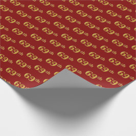 Rot, Imitate Gold 69. (neunundsechzigste) Veransta Geschenkpapier