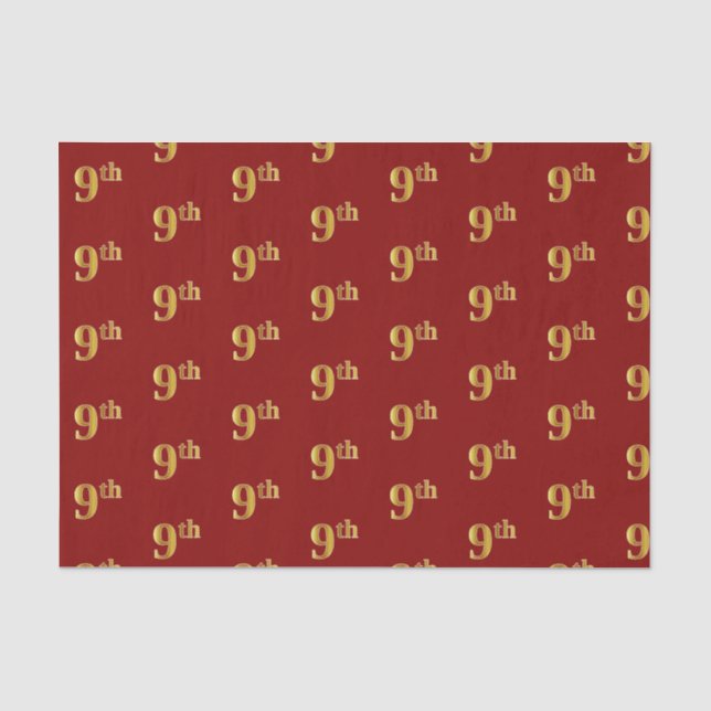 Rot, Imitate Gold 9. (9.) Event Tissue Paper Seidenpapier (Vorderseite)