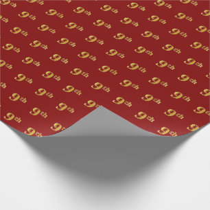 Rot, Imitate Gold 9. (Neunte) Veranstaltung Geschenkpapier