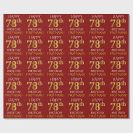 Rot, Imitate Gold "HAPPY 78. BIRTHDAY" Geschenkpapier