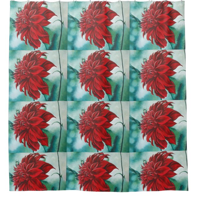 Rot in Furry Duschvorhang (Vorderseite)