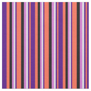 Rot, Indigo, Lavendel, Orchid & Black Lines Stoff
