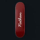 Rot individuell einstellbar skateboard<br><div class="desc">Red Customizable Skateboard. Ein elegantes,  schwarzes,  trendiges Skateboard. Personalisieren Sie mit einem eigenen Namen. Machen Sie ein lustiges Geschenk für sich selbst oder ein Geburtstagsgeschenk für jemanden,  den Sie Liebe.</div>