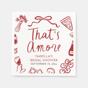 Rot Italienisch Das ist Amore Pizza Pasta Brautpar Serviette