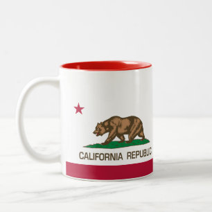 Rot Kalifornien-Republik-(Staats-Flagge) Zweifarbige Tasse