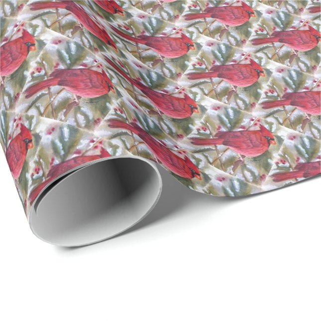 ROT-KARDINAL GESCHENKPAPIER (Rolleneckpunkt)