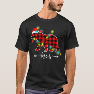 Rot Kariert FRAU Bär Weihnachten Passende Schlafan T-Shirt
