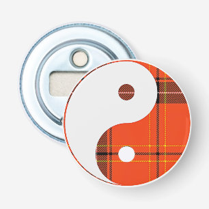 Rot Kariert und Weiß Yin Yang Flaschenöffner
