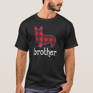 Rot karierter Bruder Corgi Weihnachten passende Fa T-Shirt