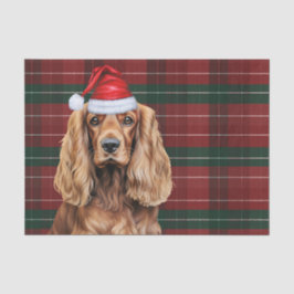 Rot karierter Cocker Spaniel Hund Weihnachten Seidenpapier