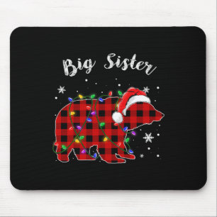Rot karierter großer Schwester Bär Buffalo Familie Mousepad