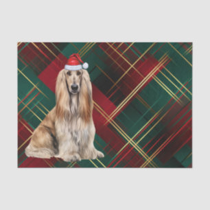 Rot karierter Weihnachts Afghan Hound Hund Feierta Seidenpapier