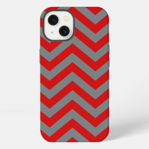 Rot, Kohle-Groß Chevron-Zickzack-Muster iPhone Hülle