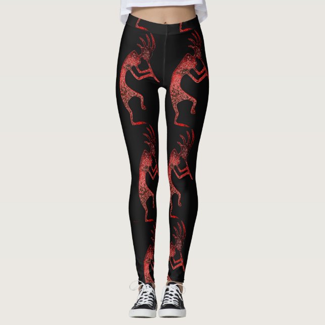 Rot-Kokopellinie Leggings (Vorderseite)