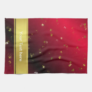 rot, konfetti, schwarz, gold, banner, vorlage, geschirrtuch