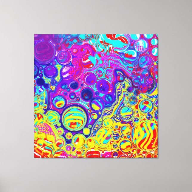 Rot, Lila, Blau, Gelb, Abstrakte Kunst Leinwanddruck (Vorderseite)