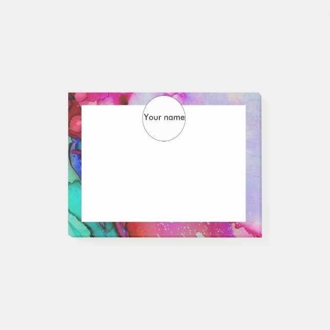 Rot, lila, grün post-it klebezettel (Vorderseite)