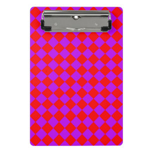 Rot-lila Karo-Diamant-Muster Mini Klemmbrett
