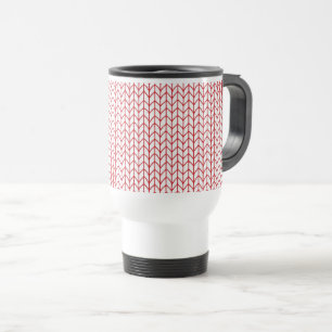 ROT LINIE GESTRICKT Reise-Tasse Reisebecher