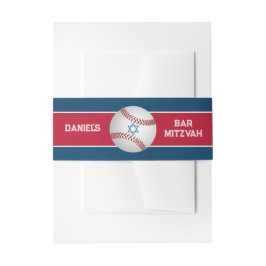 Rot, Marine, Weißer Baseball Bar Mitzvah Einladungsbanderole