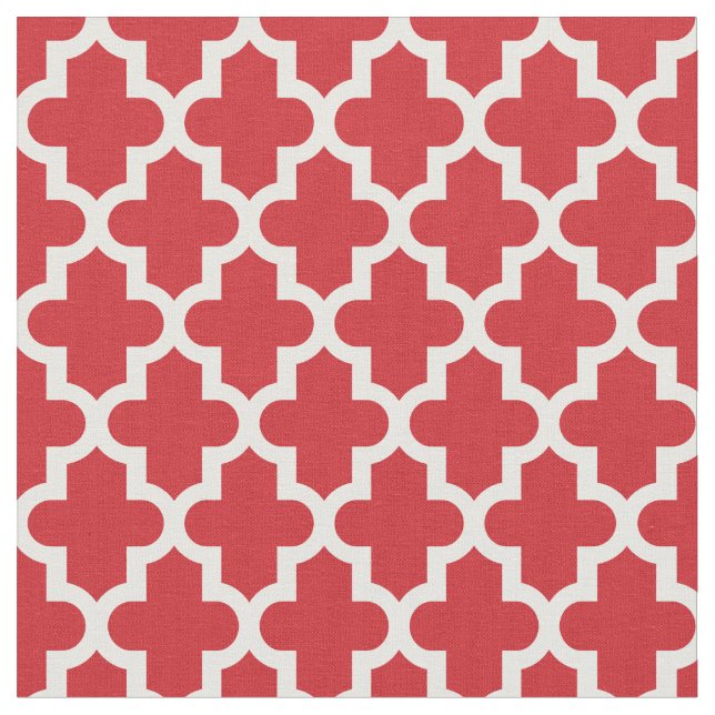 Rot-Marokkanisch-Print Stoff (Nahaufnahme)