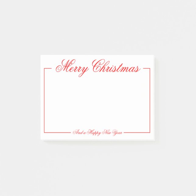Rot Minimalistisch Frohe Weihnachten Post-it Klebezettel (Vorderseite)