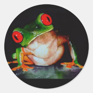 Rot-mit Augen Baumkleber - Original Wasserfarbe Runder Aufkleber