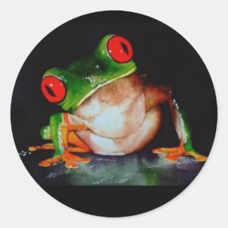 Rot-mit Augen Froschkleber Runder Aufkleber