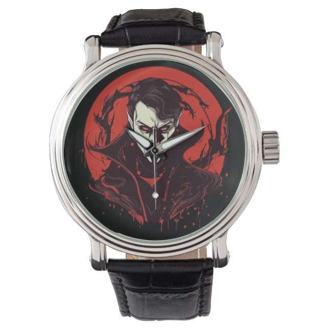 Rot-Mit Augen Horror Armbanduhr (Vorderseite)