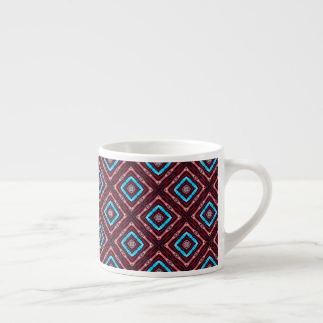 Rot mit blauem Diamant Espressotasse (Rechts)