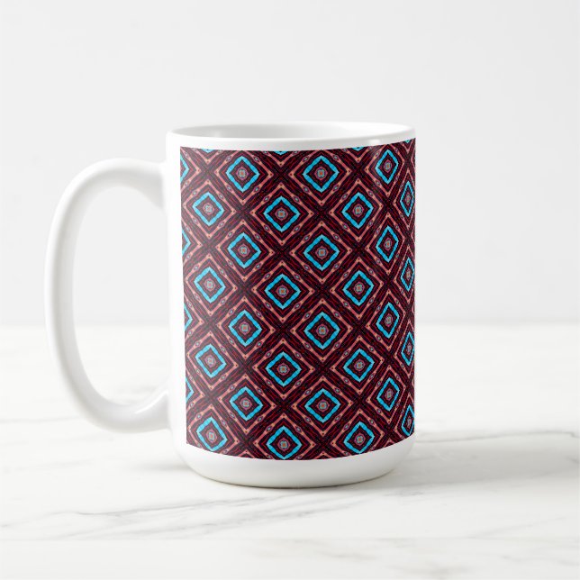 Rot mit blauem Diamant Kaffeetasse (Links)