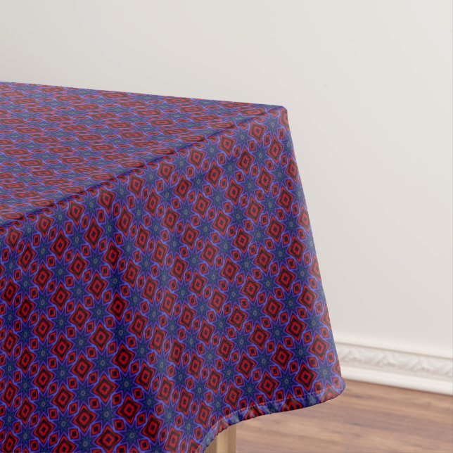 Rot mit blauen Sternen Tischdecke (Beispiel)