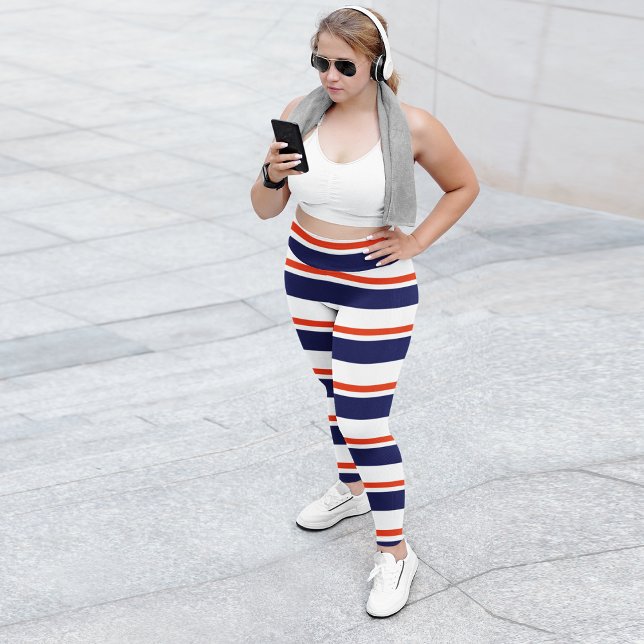 Rot mit blauen Streifen Leggings (Von Creator hochgeladen)