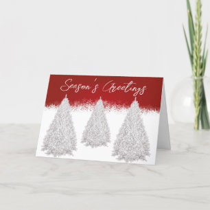 Rot mit der White Holiday Tree Card Feiertagskarte