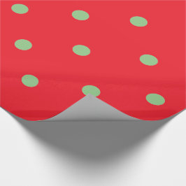 Rot mit Green Polka Dot Modernes Weihnachtsmuster Geschenkpapier