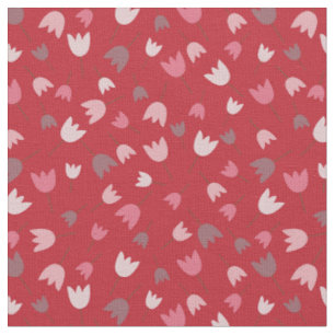 Rot mit rosa Tulpenmuster Stoff